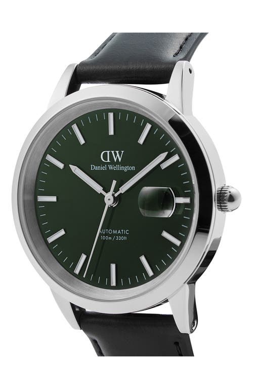 Daniel Wellington Iconic Automatic Leather Strap Watch, 40mm In Silver