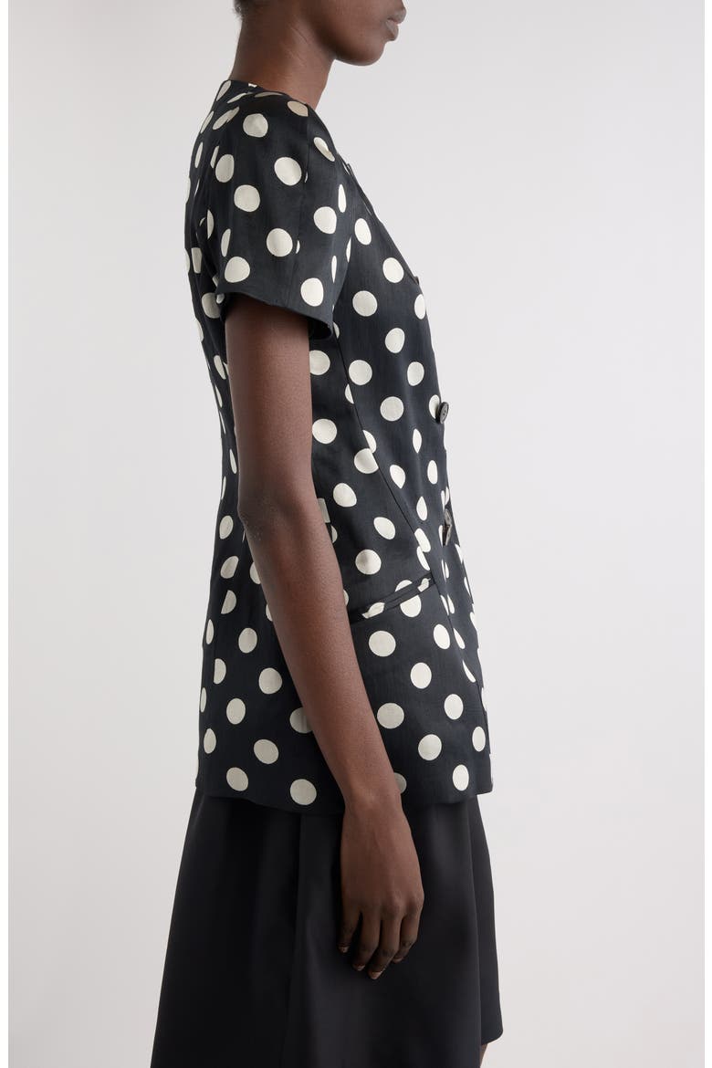 Polka Dot Washed Mousseline Jacket, Alternate, color, BLACK