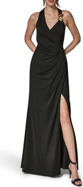 Donna Karan New York Slit Jersey Gown