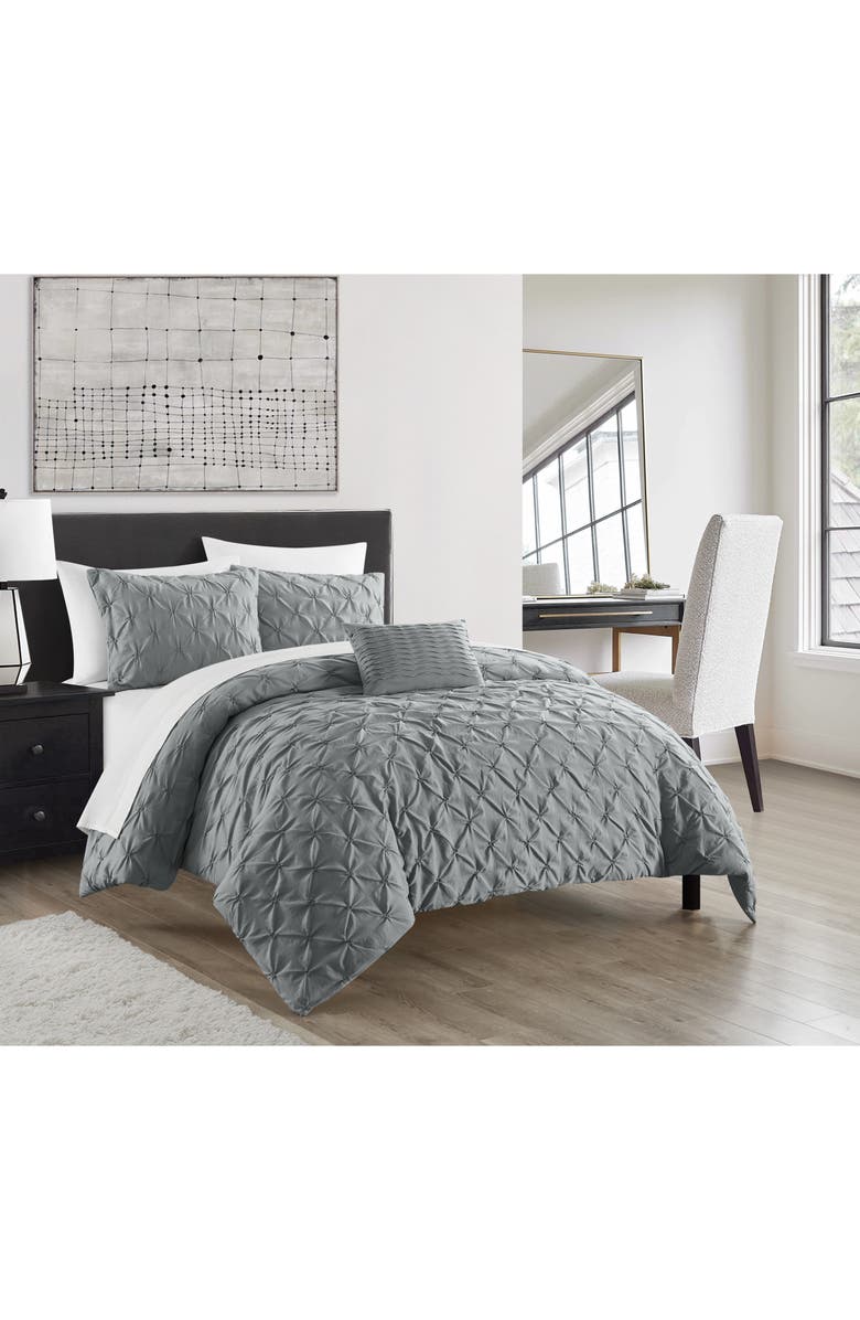 CHIC Bradley Diamond Tufted 4-Piece Comforter Set - Queen Size, Alternate, color, 