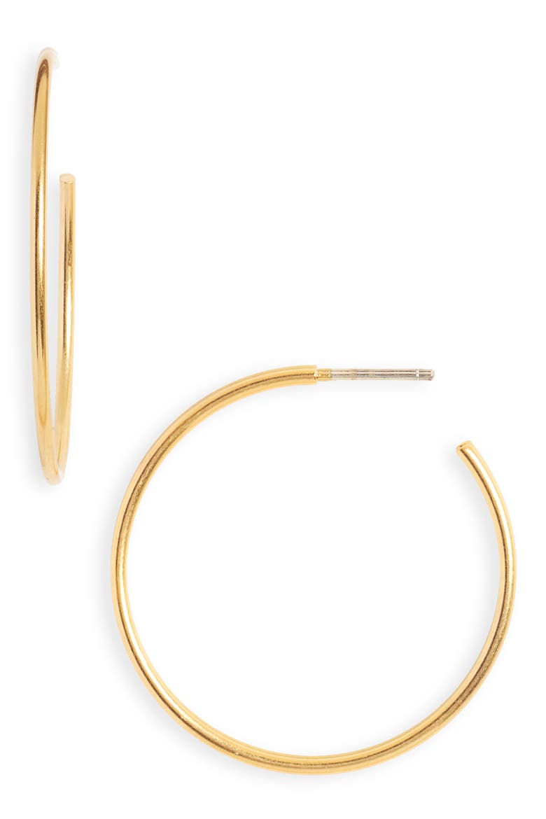 Medium Hoop Earrings, Main, color, VINTAGE GOLD