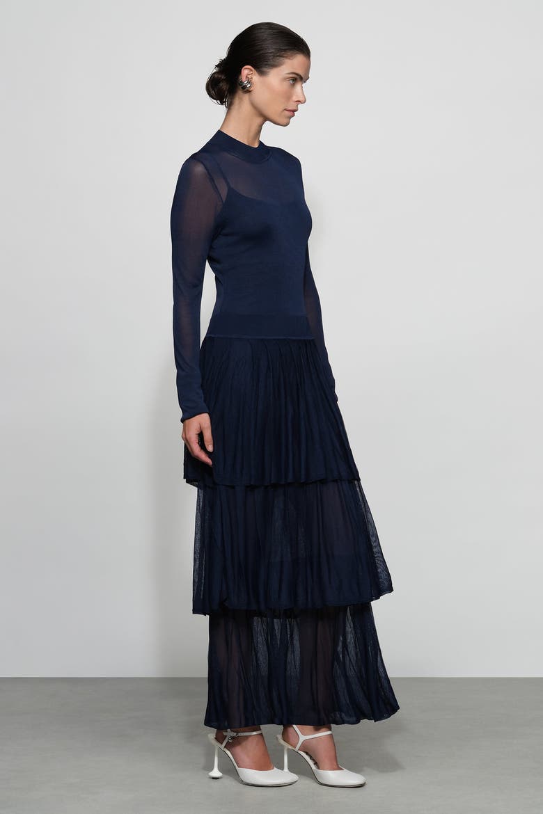 Anslie Knit Midi Dress, Alternate, color, Midnight