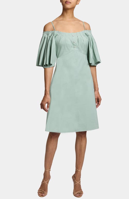 Santorelli Dylan A-line Cotton Shift Dress In Green