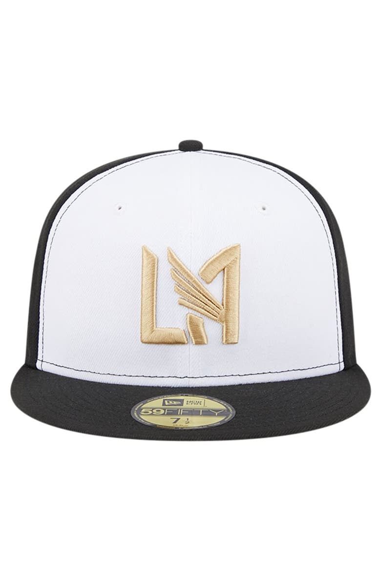New Era Men's New Era White/Black LAFC 2024 Kick Off Collection 59FIFTY Fitted Hat, Alternate, color,