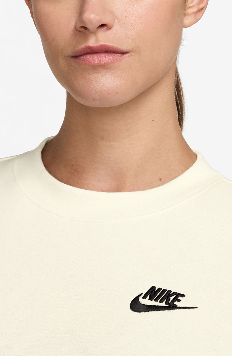 Nike Sportswear Club Fleece Crewneck Sweatshirt, Alternate, color, Sail/ Black