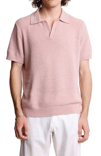 Paisley & Gray Open Knit Johnny Collar Polo