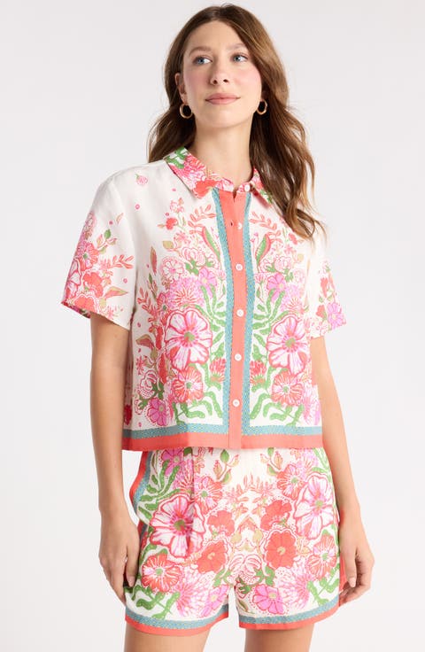 Short Sleeve Floral Camp Shirt