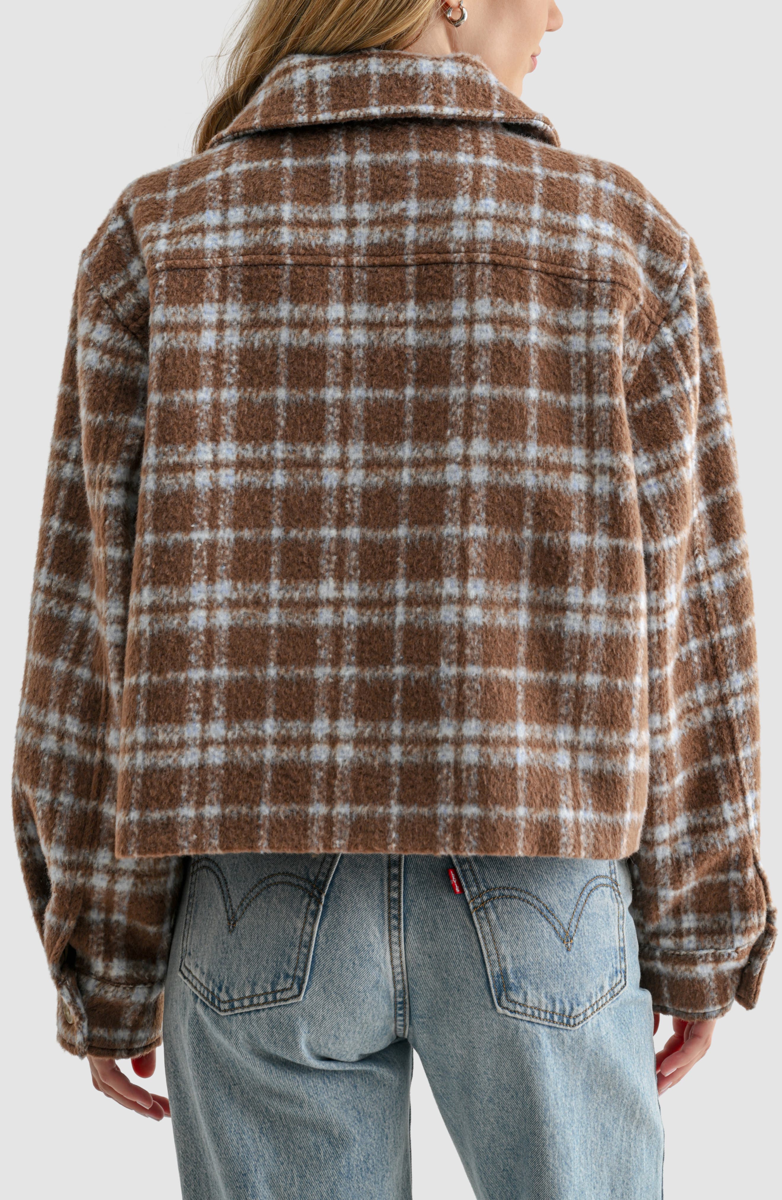 Lush Plaid Pocket Detail Jacket (Women) | Nordstromrack
