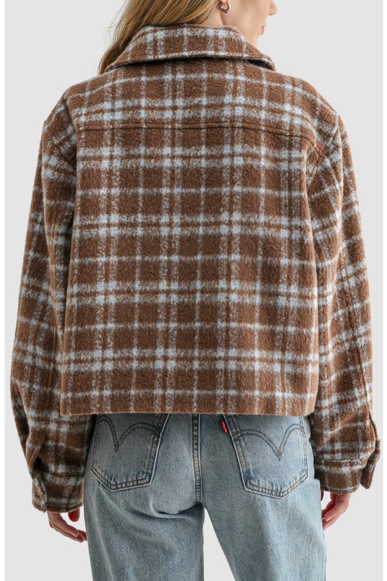 Plaid Pocket Detail Jacket, Alternate, color, BROWN BLUE PLAID