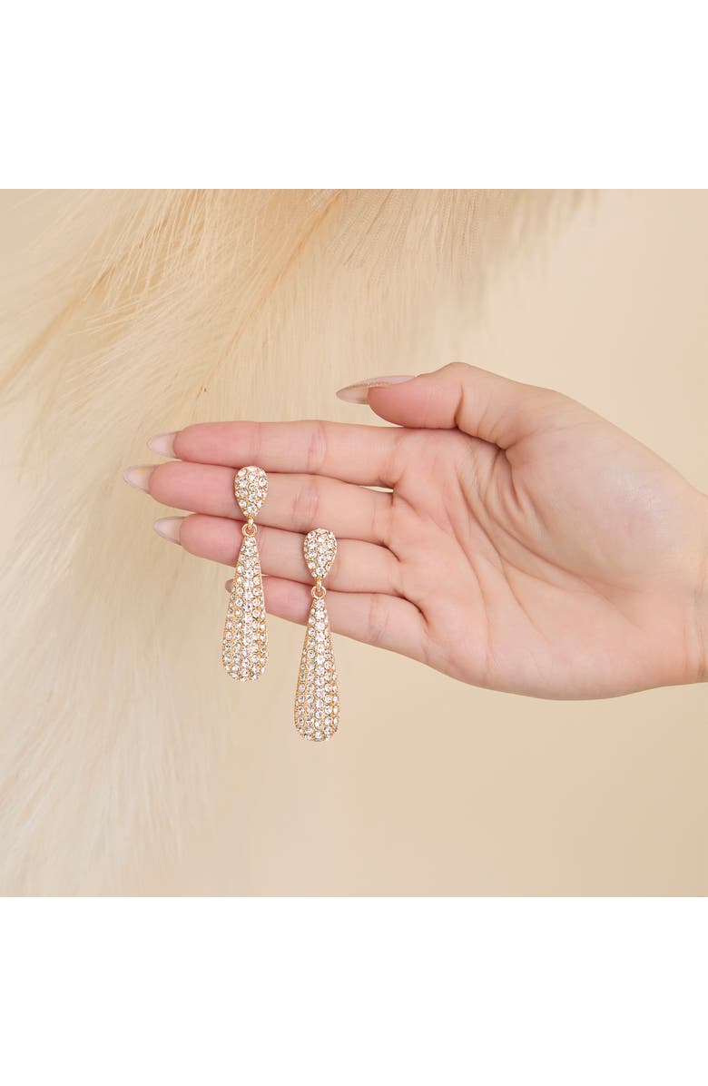 Jessica Simpson Crystal Drop Earrings, Alternate, color, Silver