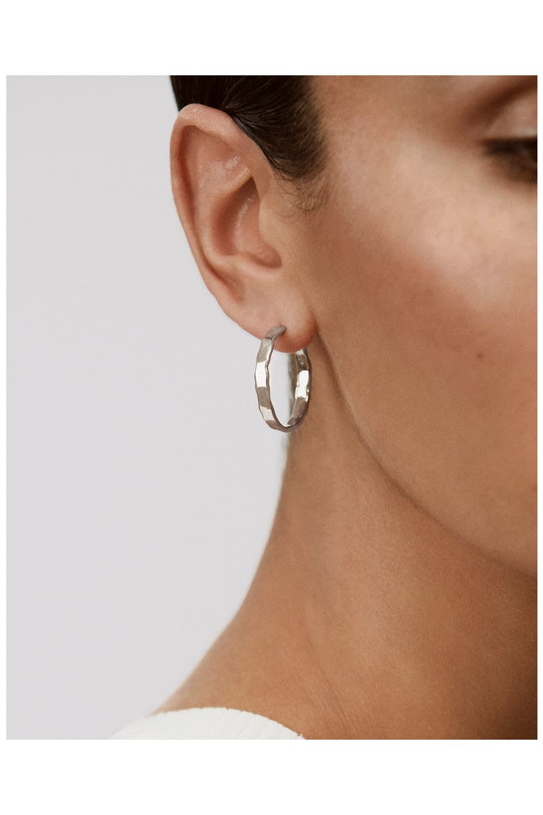 Medium Siren Muse Wave Hoop Earrings, Alternate, color, STERLING SILVER