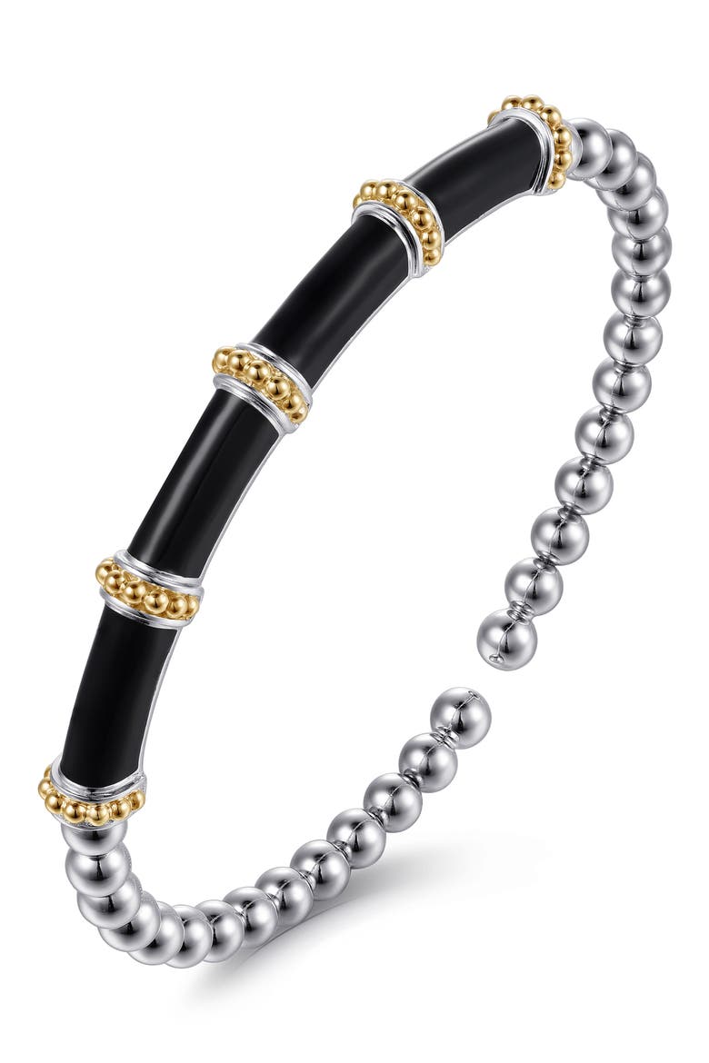 Bujukan Bar Cuff Bracelet, Alternate, color, SILVER/ 14K YELLOW GOLD