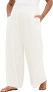 City Chic Abbie Wide Leg Linen Blend Pants