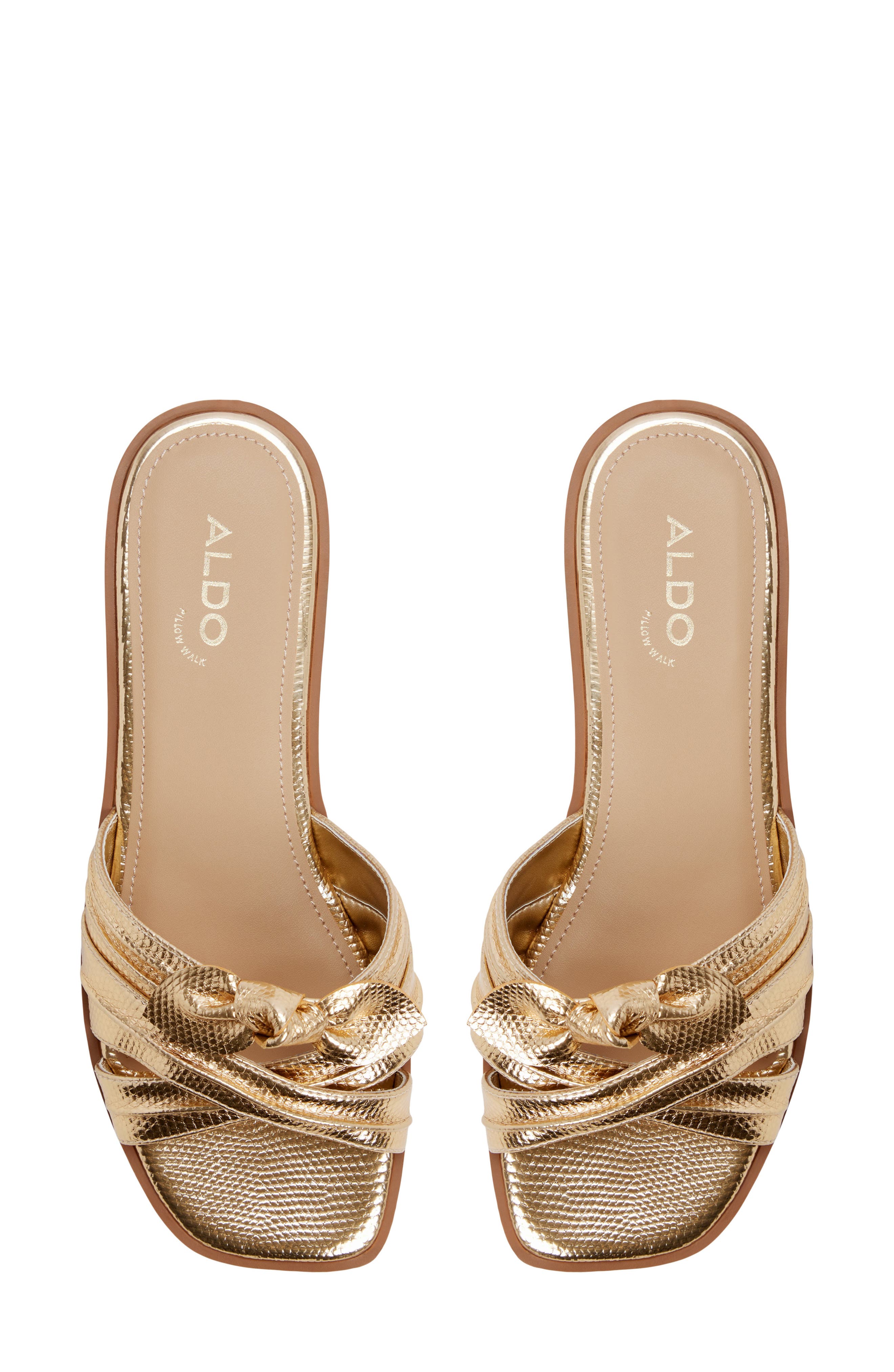 Sunbeam Knotted Slide Sandal, Alternate, color, GOLD