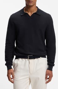 BOSS H-Lomarino Long Sleeve Cotton Polo