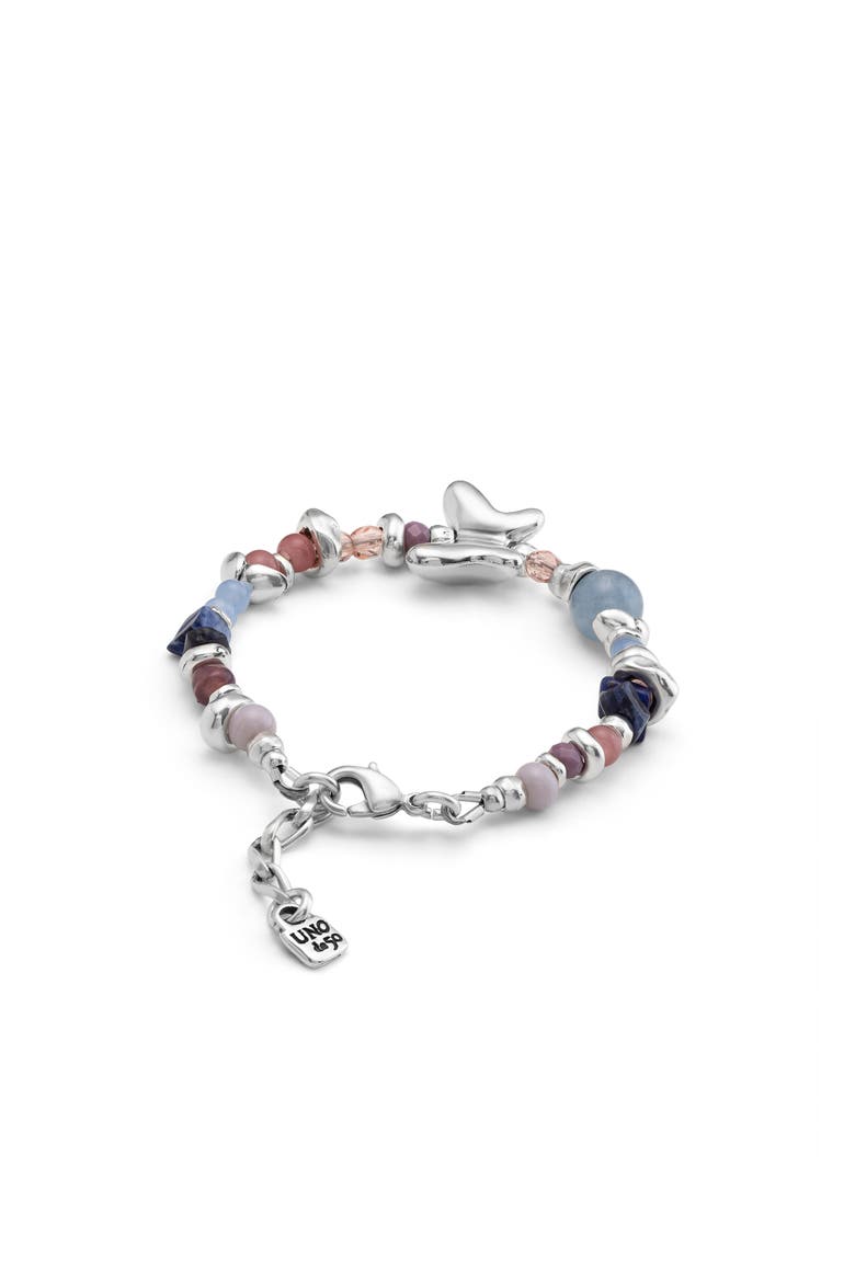 Sterling Silver-Plated Beaded Bracelet with Multicolor Handmade Crystals, Alternate, color, Silver