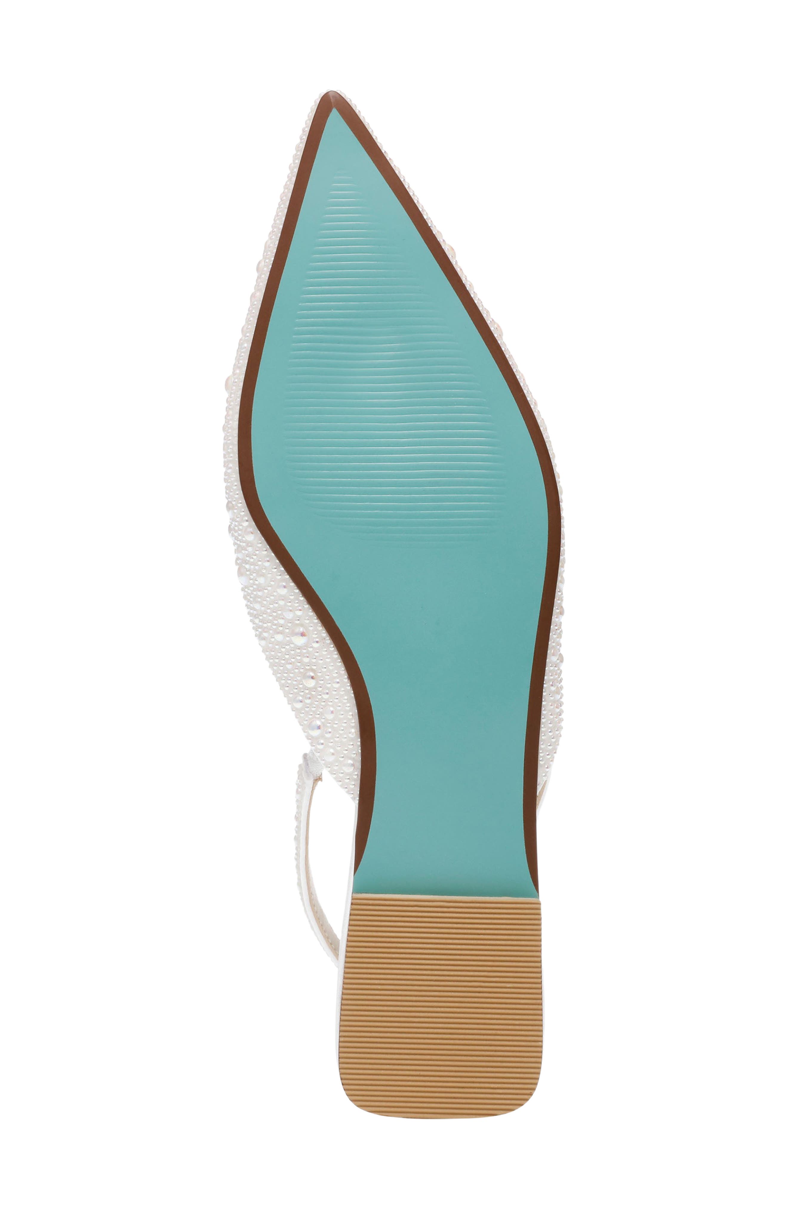 Betsey Johnson Vance Pointed Toe Slingback Flat, Alternate, color, Ivory