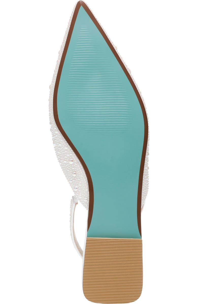 Betsey Johnson Vance Pointed Toe Slingback Flat, Alternate, color, Ivory