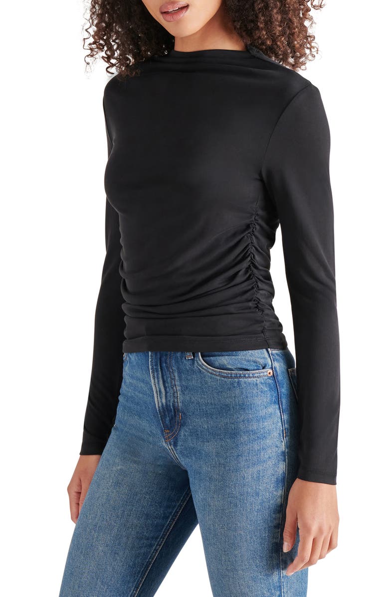 Steve Madden Elvira Ruched Long Sleeve Top, Alternate, color, 