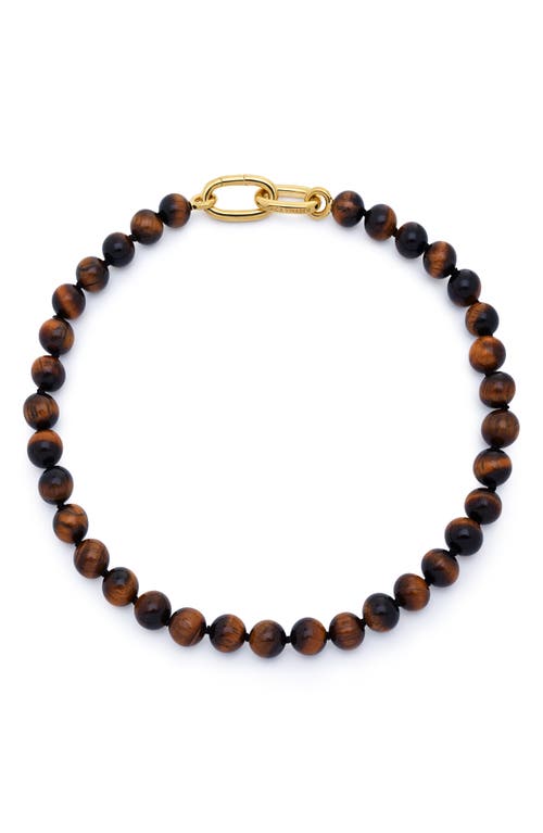 Monica Vinader X Kate Young Tiger's Eye Necklace In Brown