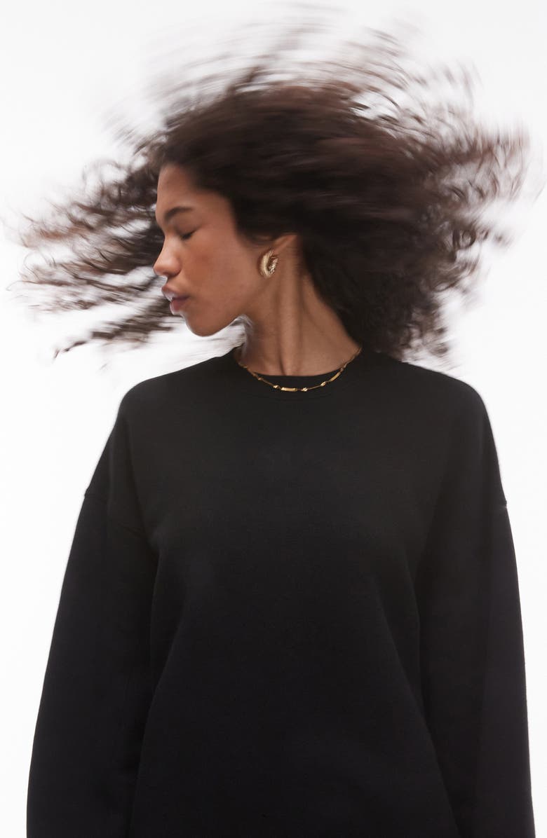 Topshop Premium Seam Cotton Blend Sweatshirt, Alternate, color,