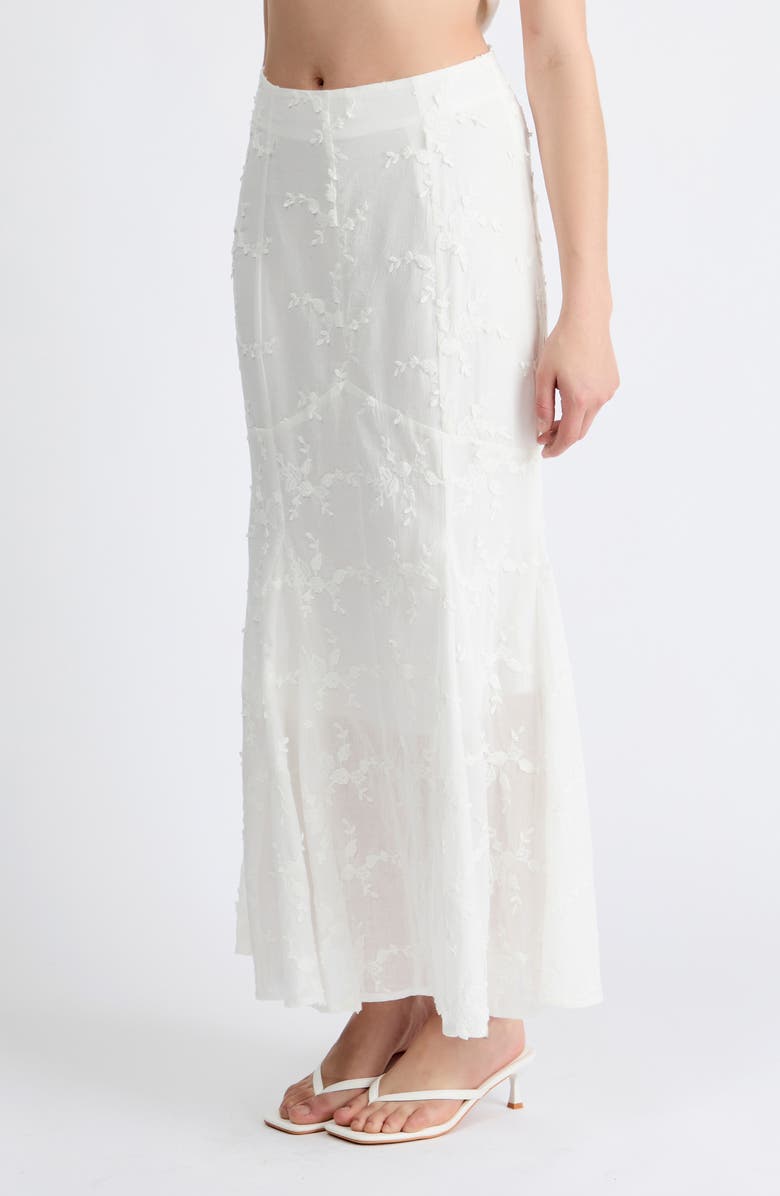Extro & Vert Bella 3D Floral Embroidered Maxi Skirt, Alternate, color, White