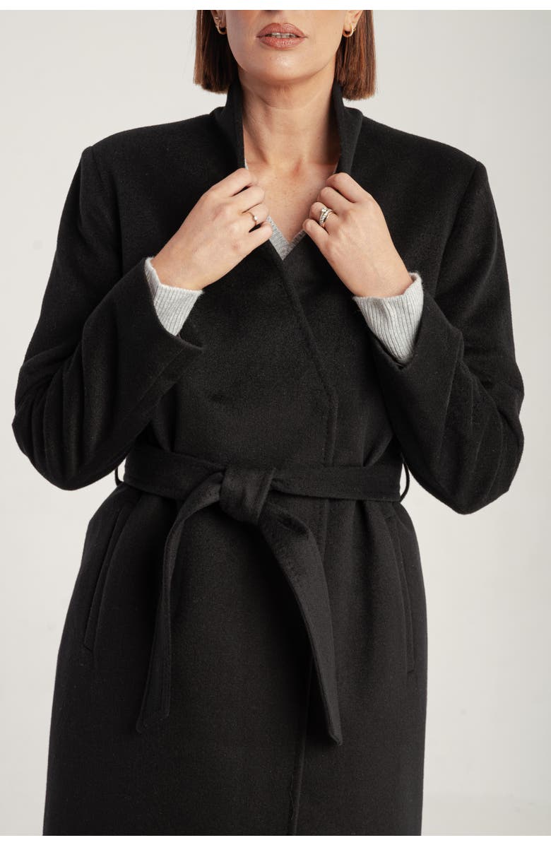 1982 Cashmere Belted Long Coat, Alternate, color, Black