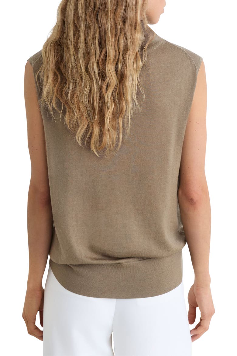 Honey Mock Neck Wool Shell, Alternate, color, KHAKI GREEN