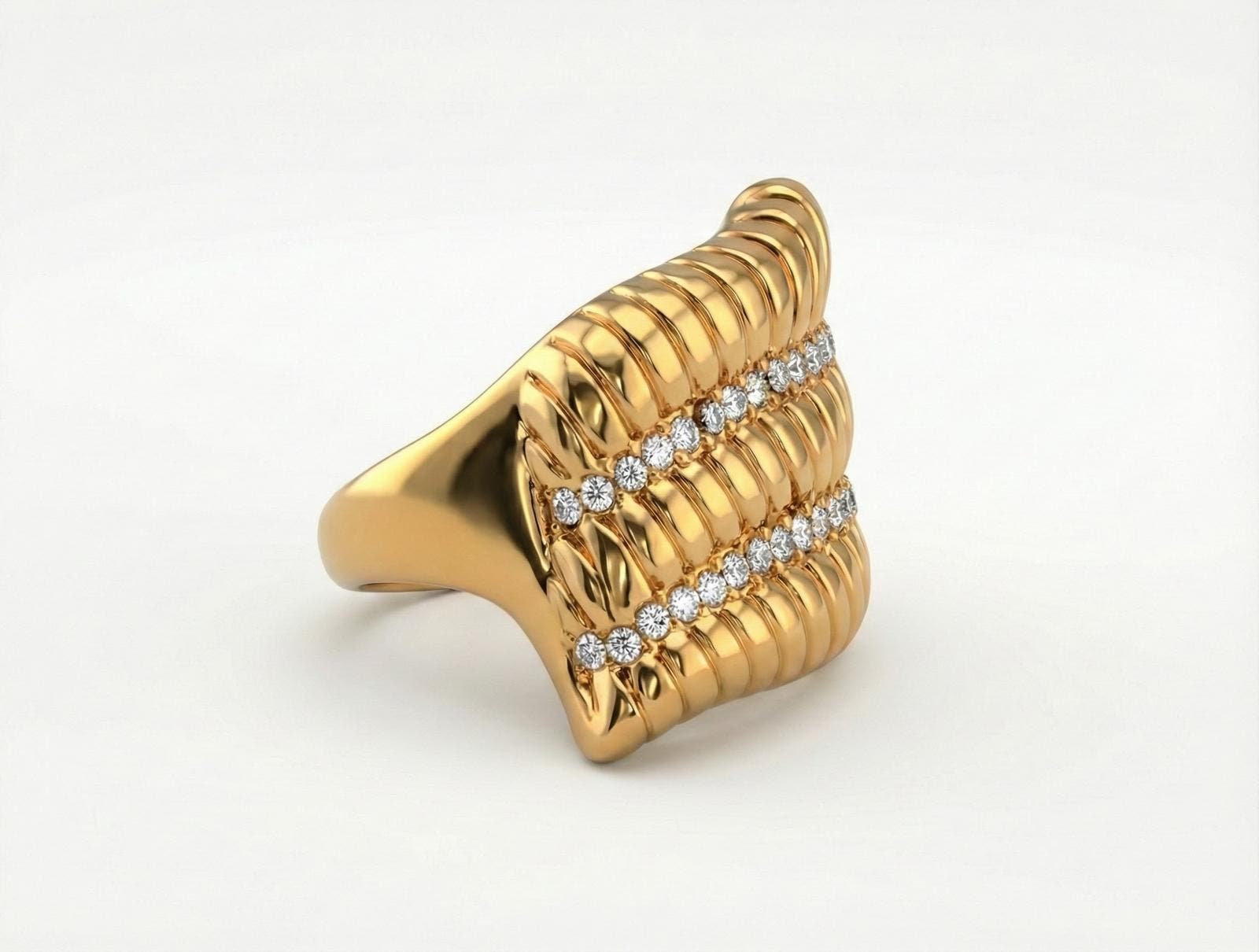 Gemini Jewelry Shell Statement Ring with Sculpted Design (Women ...