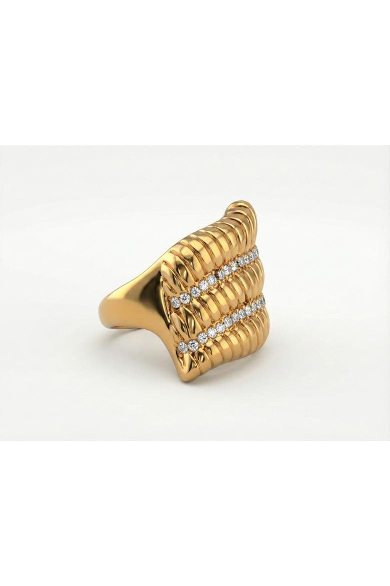 Shell Statement Ring with Sculpted Design, Alternate, color, Yellow