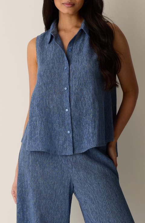 Classic Sleeveless Button-Up Shirt