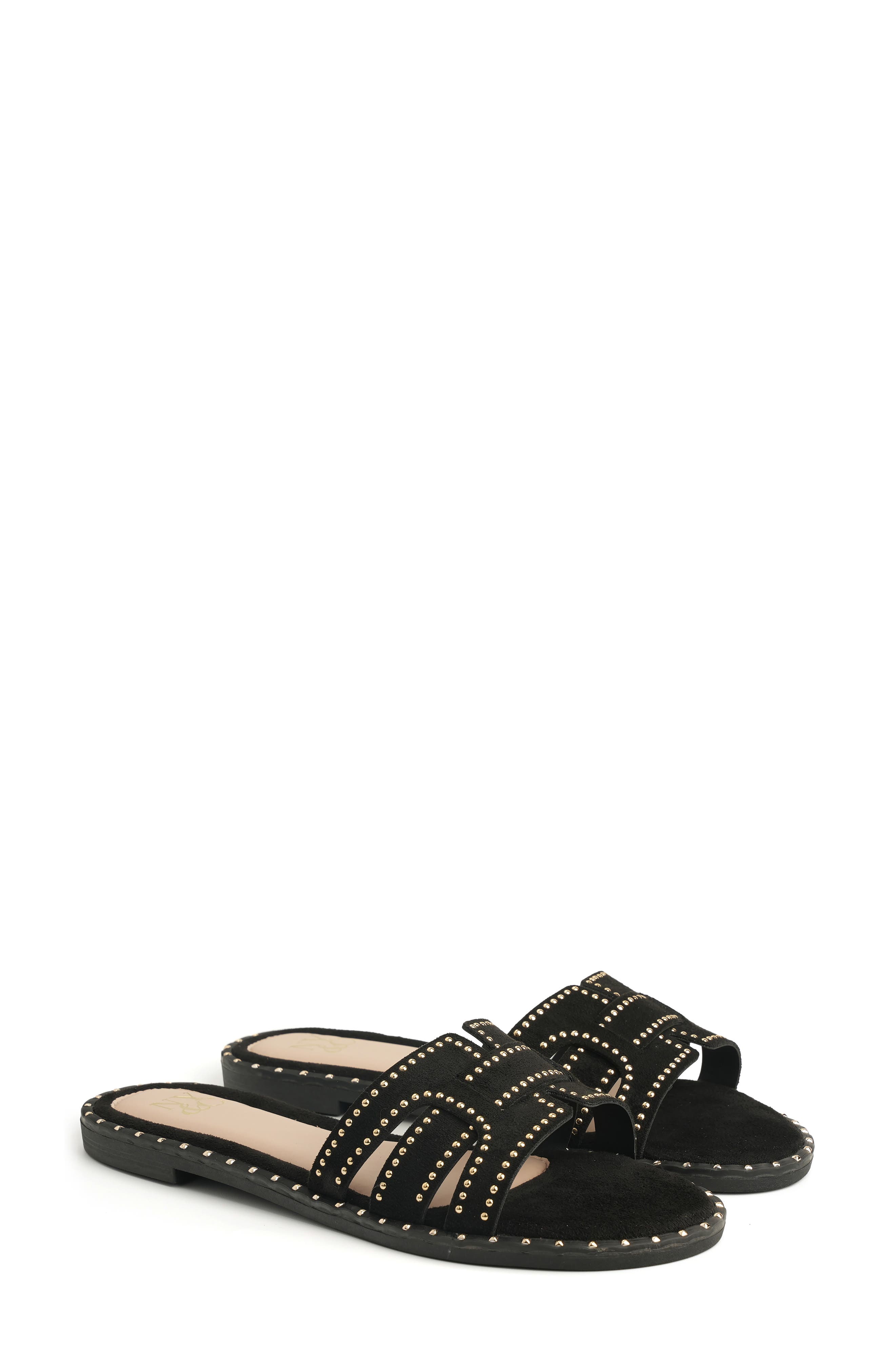 NEW YORK AND COMPANY Zora Flat Sandal, Alternate, color, Black
