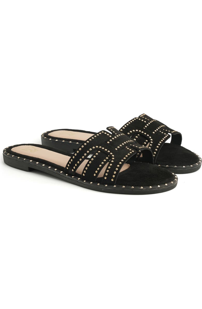 NEW YORK AND COMPANY Zora Flat Sandal, Alternate, color, Black