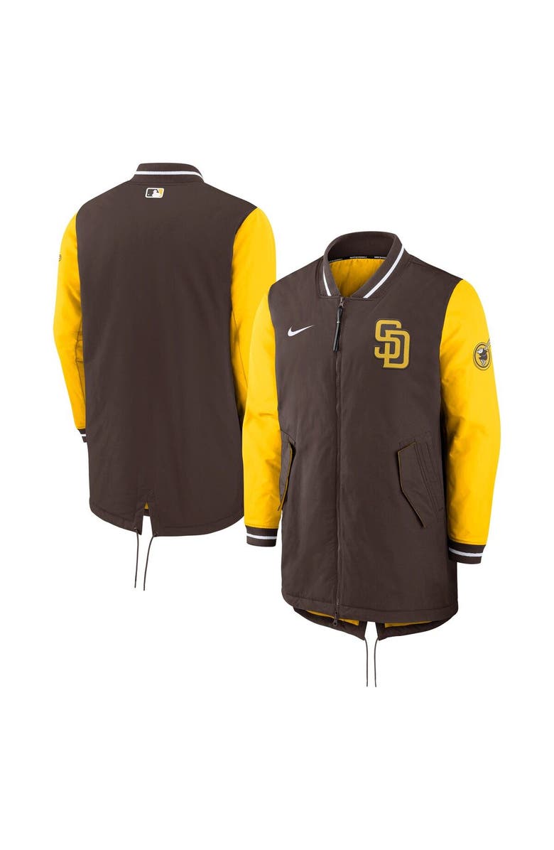 Nike Men's Nike Brown San Diego Padres Authentic Collection Dugout Performance Full-Zip Jacket, Main, color, 