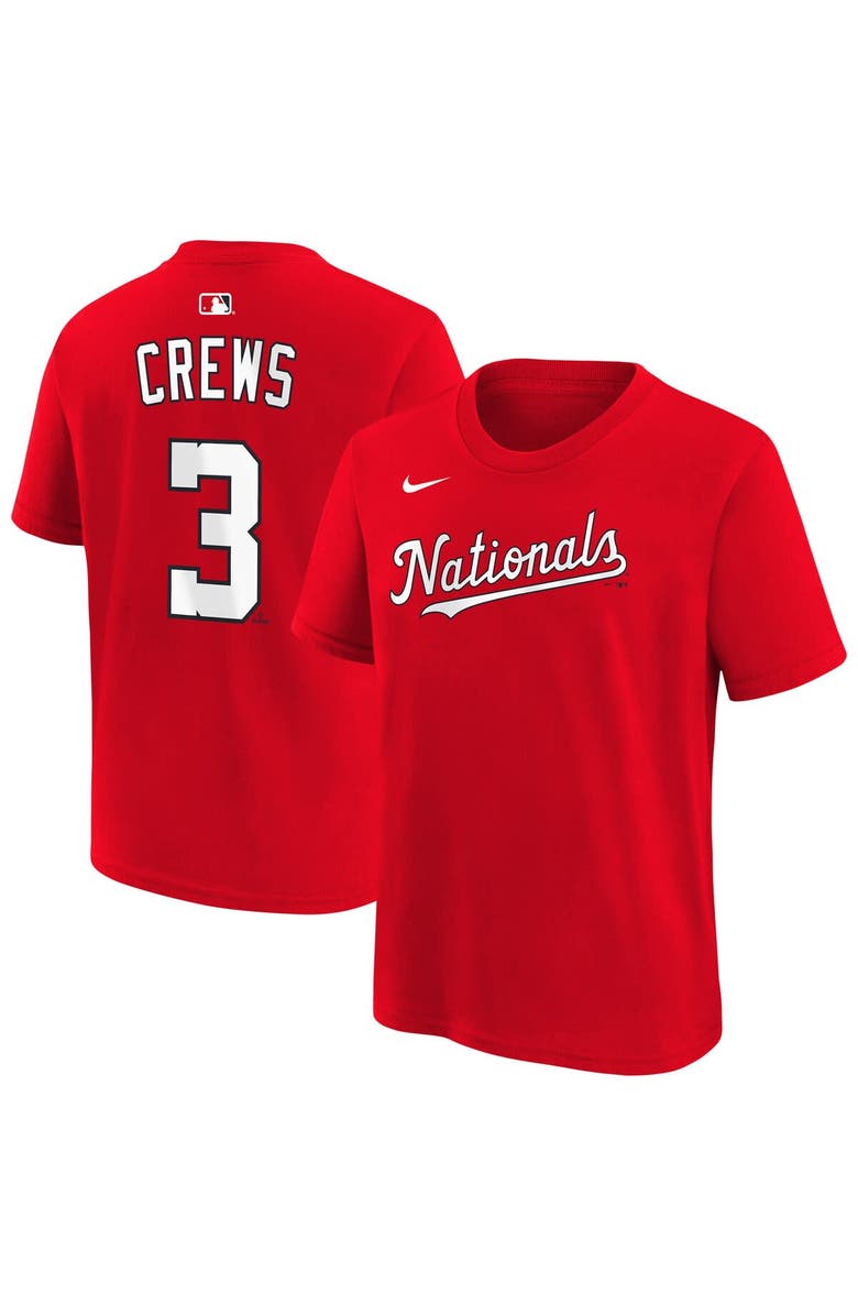 Nike Youth Nike Dylan Crews Red Washington Nationals Name & Number T-Shirt, Main, color, Red