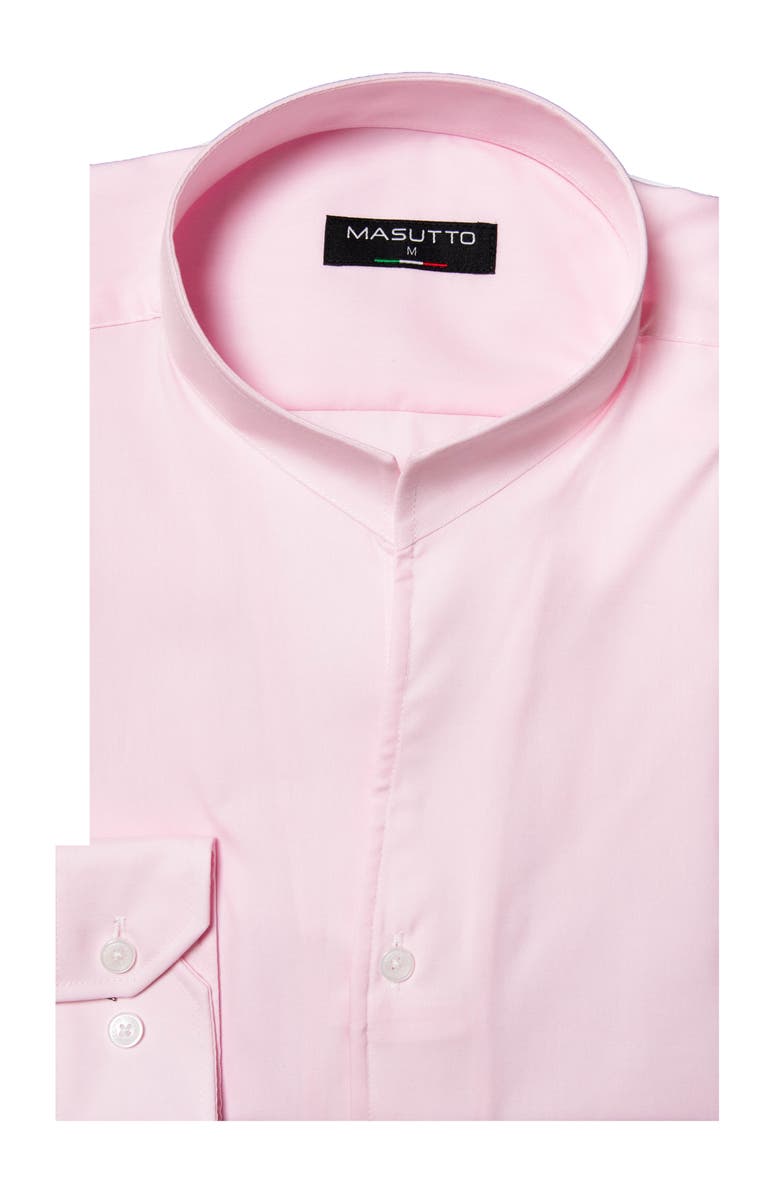 MASUTTO Sandro Stand collar Button-Up Long Sleeve Shirt, Alternate, color, Pink