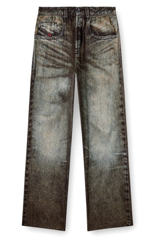 Diesel Elasticated Pants In Denim-look Viscose In Gray