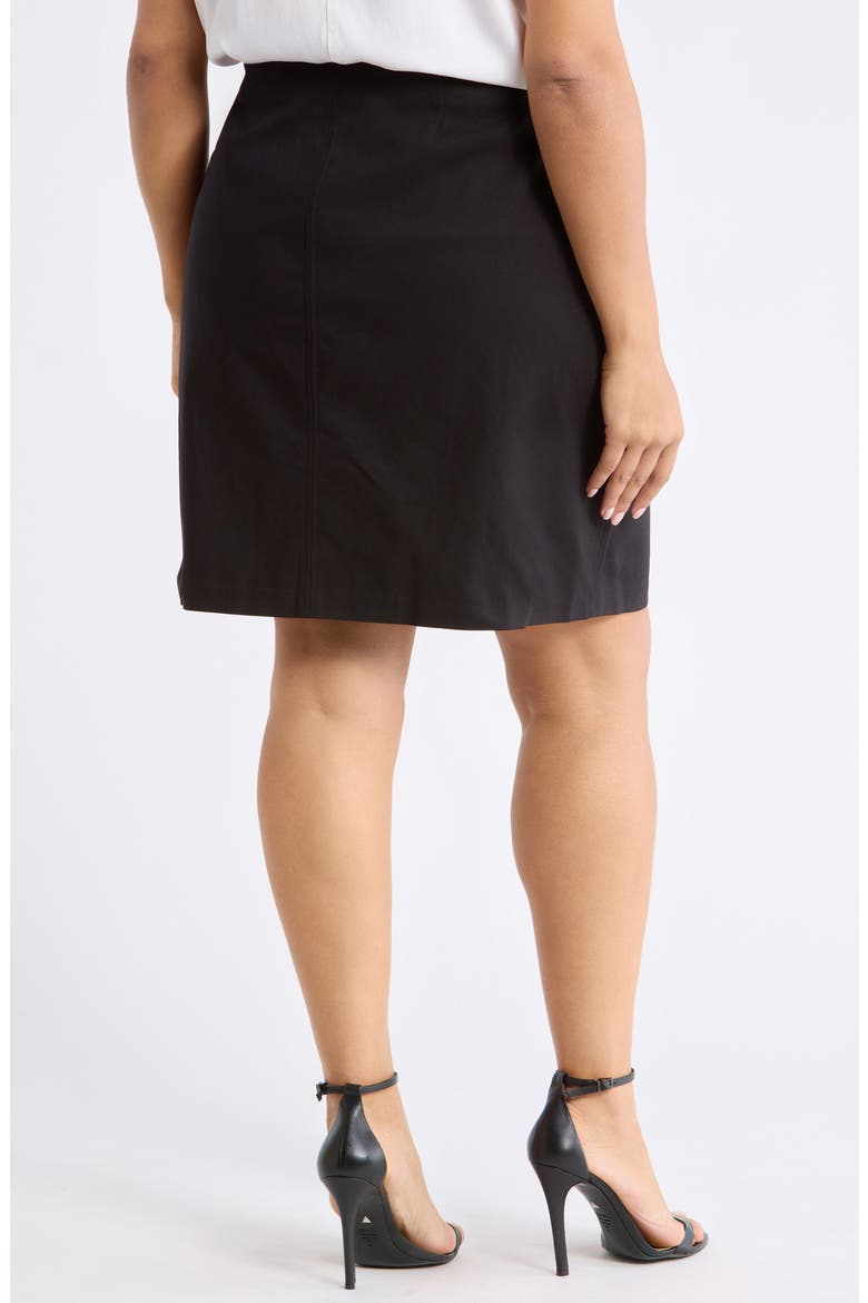 A-Line Cotton Blend Skirt, Alternate, color, RICH BLACK