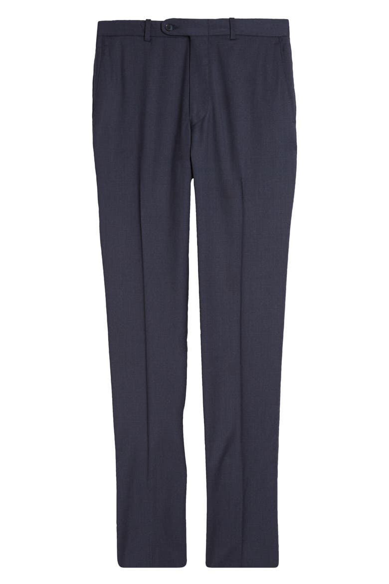 Harker Flat Front Stretch Wool Twill Dress Pants, Alternate, color, BLUE