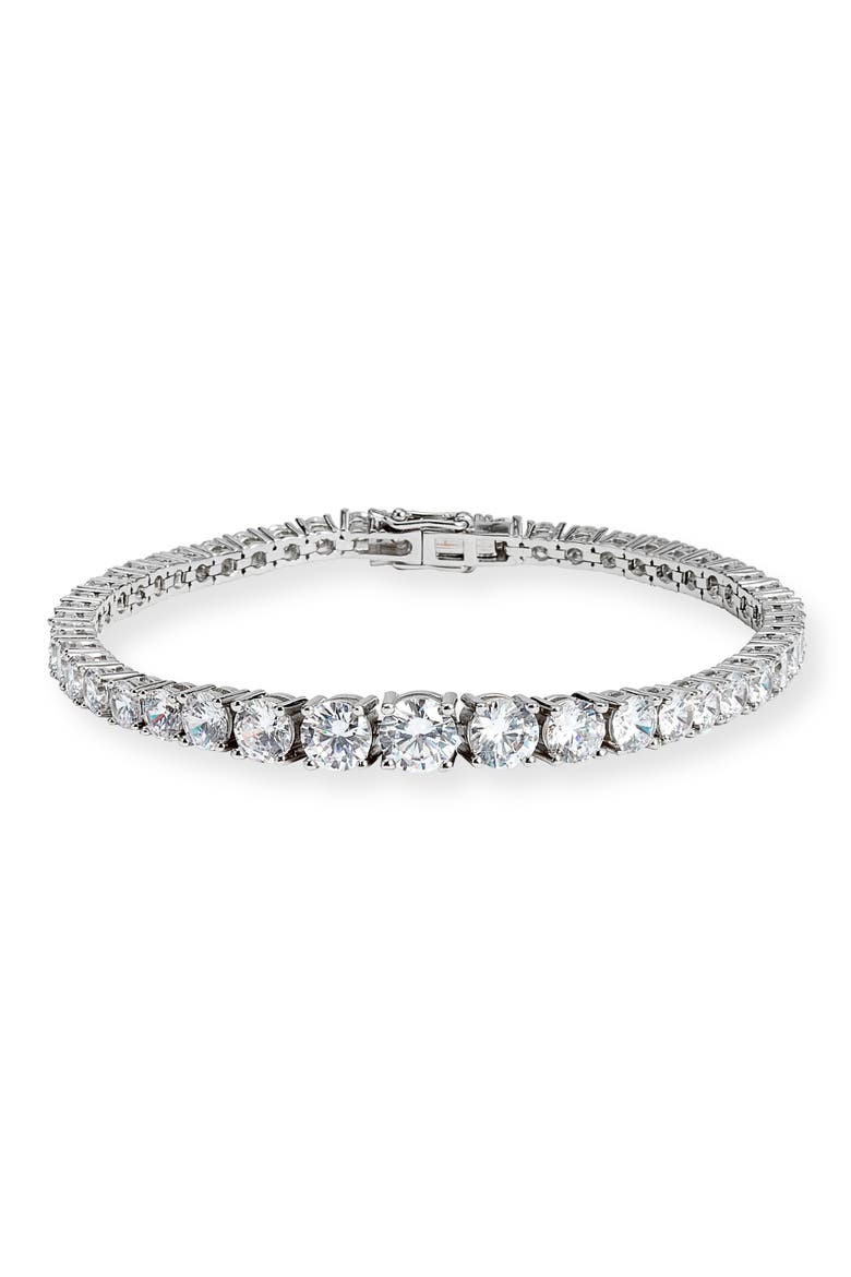 Cubic Zirconia Tennis Bracelet, Main, color, CLEAR- SILVER