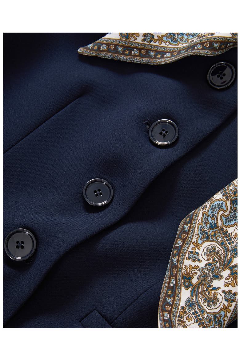 Ismena Jacket with Removable Scarf & Sleeve Cuffs, Alternate, color, NAVY