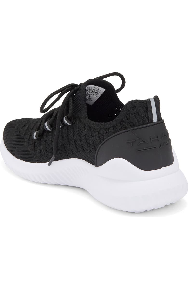 Tahari Textured Knit Sneaker, Alternate, color, Black