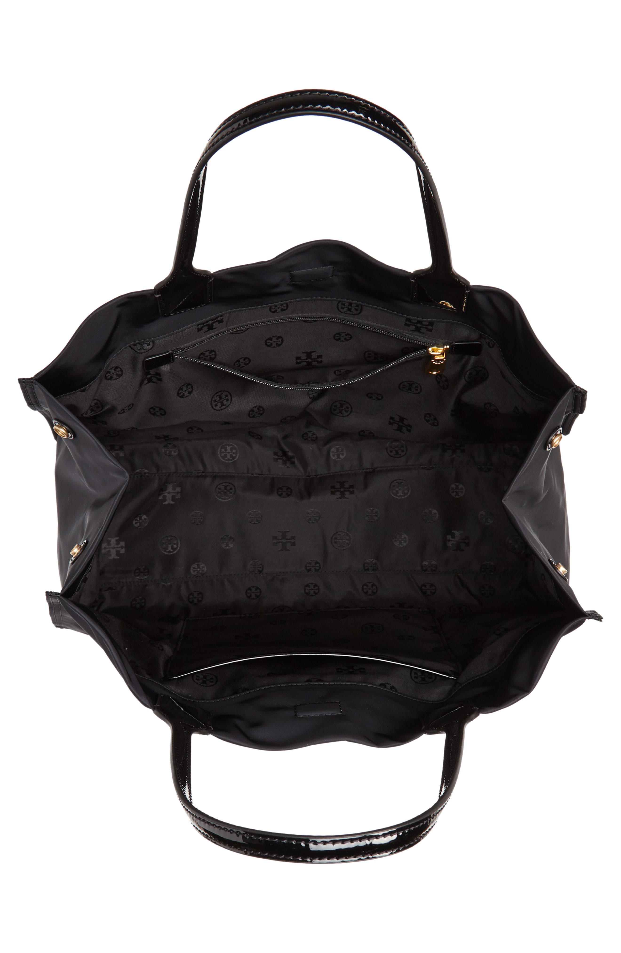 Tory Burch Ella Patent Nylon Tote, Alternate, color, 