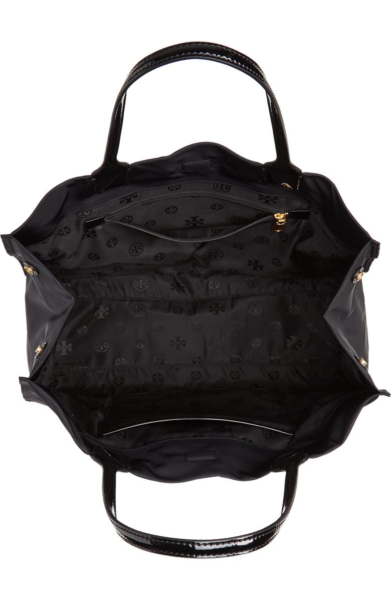 Tory Burch Ella Patent Nylon Tote, Alternate, color,