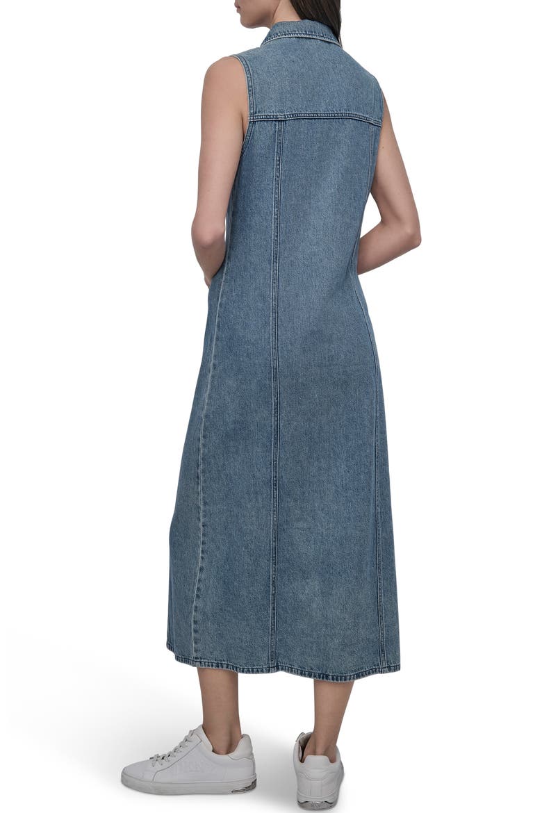 Sleeveless Denim Maxi Shirtdress, Alternate, color, COOPER