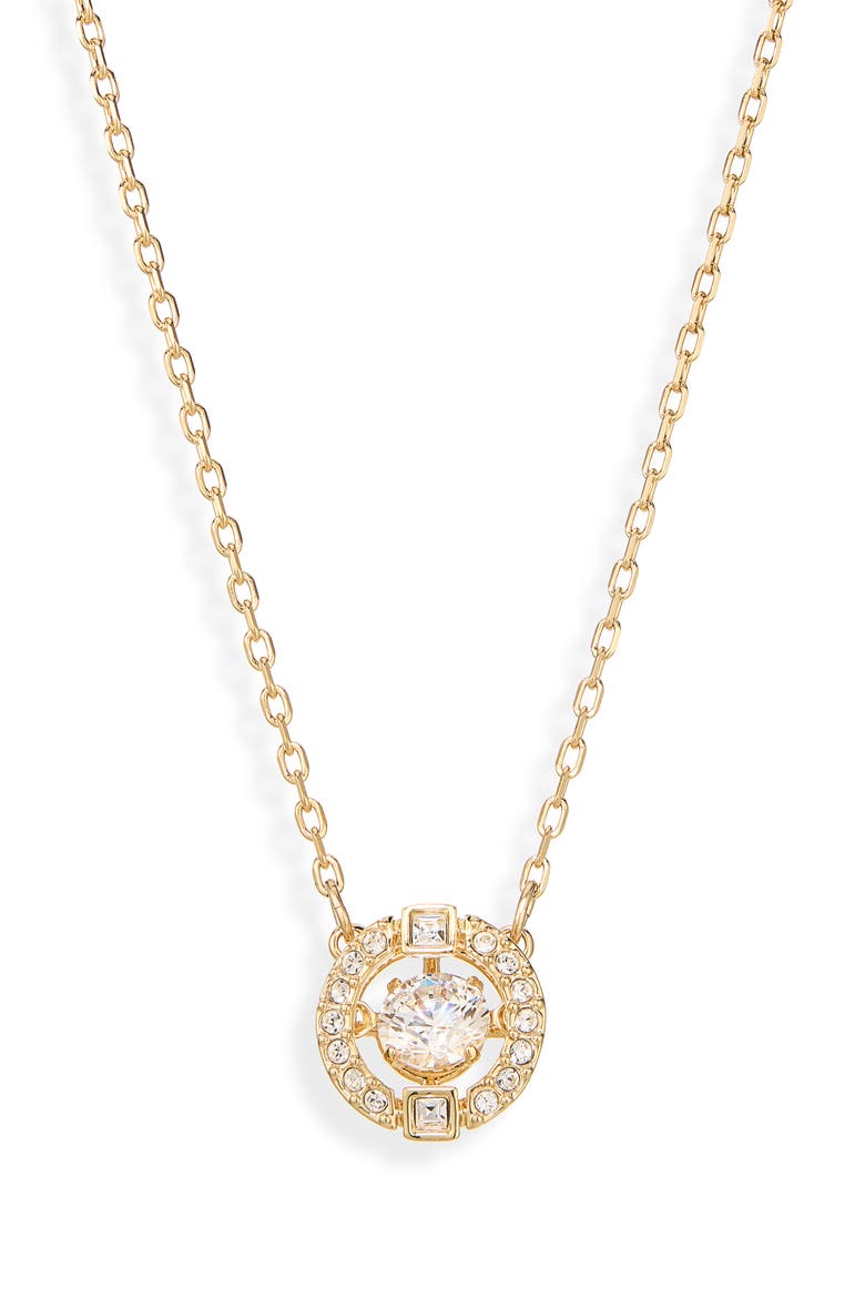 Una Crystal Pendant Necklace, Main, color, WHITE/ GOLD