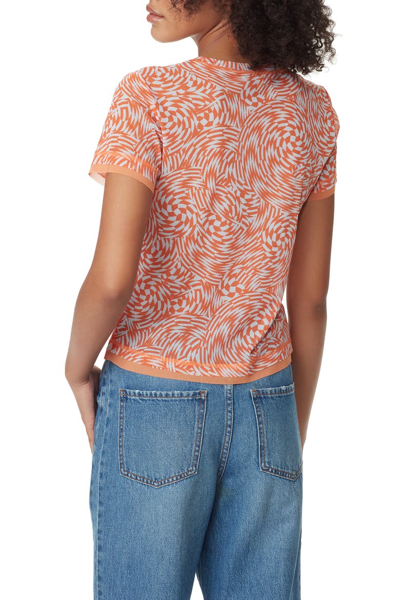Izzie Mesh T-Shirt, Alternate, color, FLAMINGO SPIRAL CHECK