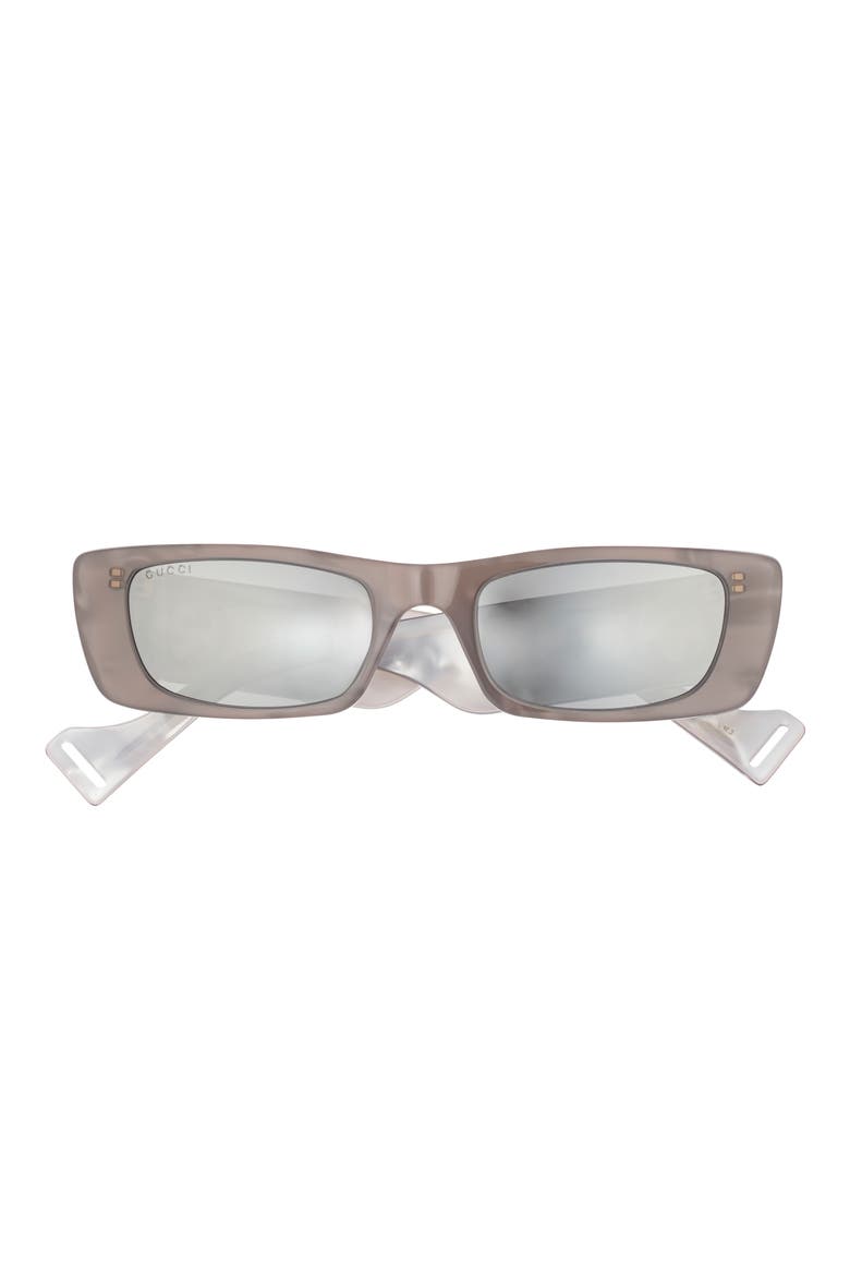 52mm Rectangular Sunglasses, Main, color, GREY GREY SILVER
