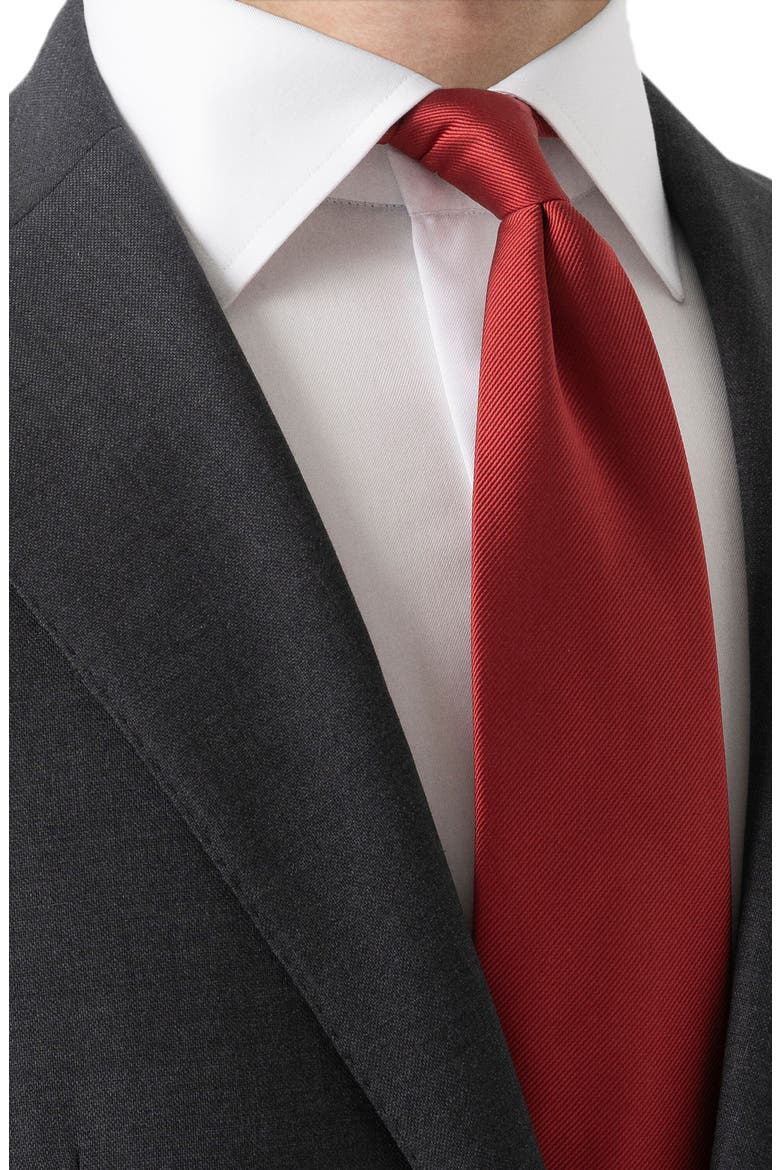Red Solid Silk Twill Tie, Alternate, color, RED