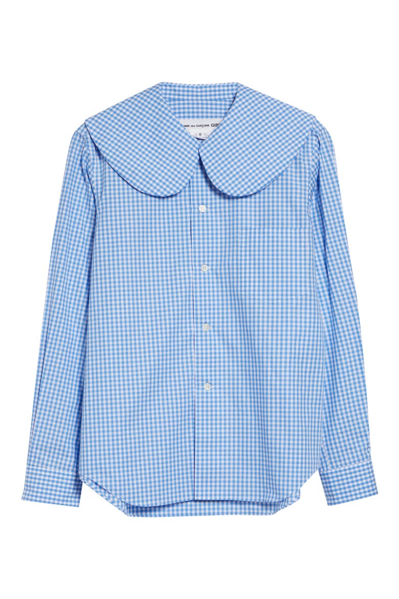 Gingham Cotton Poplin Button-Up Shirt, Alternate, color, BLUE/ WHITE